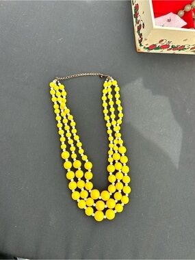 4/$100 Yellow Multi-Strand Beaded Necklace - Women Jewelry